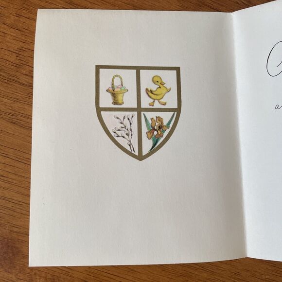 Vtg Stanley Easter Greeting Card Brother Shields Coat of Arms - Picture 3 of 10